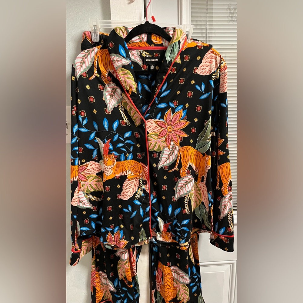 Floral Tiger Print Pajama Set